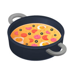 Shallow pan of food 256px